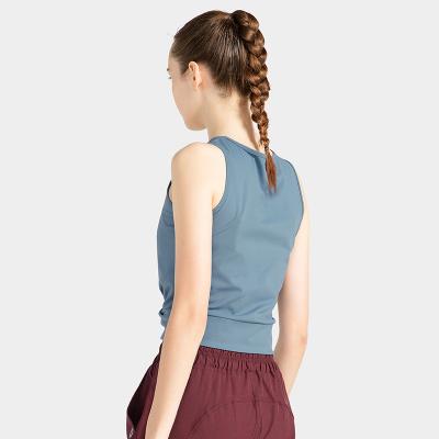 China Edge Ladies Yoga Vest Women Sports Nylon Comfortable Twisted Sleeveless Top for sale