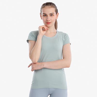 China Breathable Sports Jogging Clothes Ladies Quick-drying Comfortable Sports Tops Gym Running Tops T-shirt Women for sale