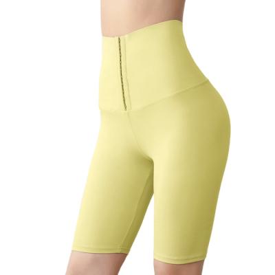 China Hot Selling Quality Breasted Design Compression Pants Butt Lift Yoga Fitness Five Point Short Shorts From China for sale