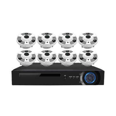 China Metal 8MP 4K 360 Degree Fisheye PoE IP Security NVR Camera Kit 4CH 8CH Onvif P2P Video Surveillance System Camera for sale