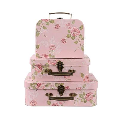 China Recycled Materials Wholesale Custom Suitcases Shape Gift Box Storage Gift Boxes for sale