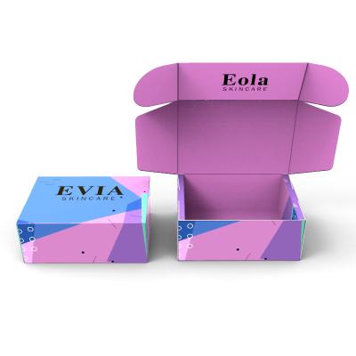 China Recyclable Recycled Materials Custom Design Corrugated Cardboard Paper Shipping Printed Cosmetic Skincare Advertisement Packaging Box For Cosmetic for sale