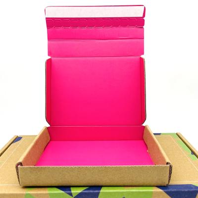 China Eco Friendly Degradable Recycled Materials E-commerce Custom Self Adhesive Tear Off Tape Zipper Corrugated Kraft Shipping Box for sale