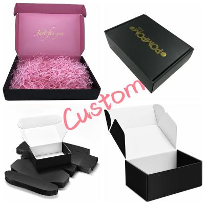 China Eco-Friendly Recycled Cheap Materials China Gold Stamping Foil And Gift Black Shipping Box Listing Box For Cosmetic for sale