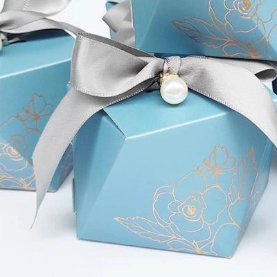 China Wholesale Recycled Materials Gift Box Shape Paper Candy Boxes Chocolate Packaging Box Wedding Favors For Guests Baby Shower Birthday Party for sale