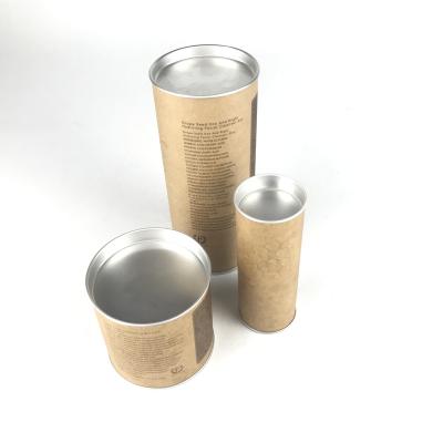 China Recycled Materials Kraft Custom Design Around Bamboo Gift Box Cylinder Cardboard Tube Packaging for sale