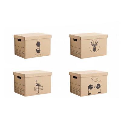 China Factory Recycled Lid- Materials Custom Size Beautiful and Useful Corrugated Cardboard File Storage Box for sale