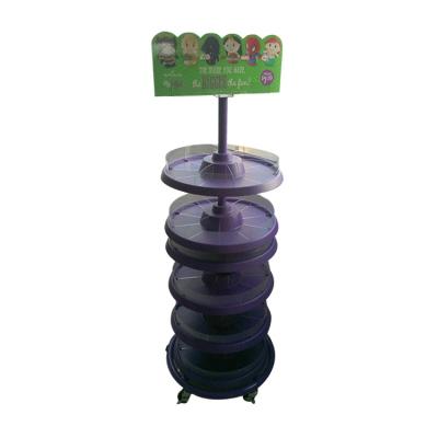 Κίνα Durable Metal Tray With Rotating Tray 6 Bel Divider Display Stand Small Round Acrylic Doll Ornament προς πώληση