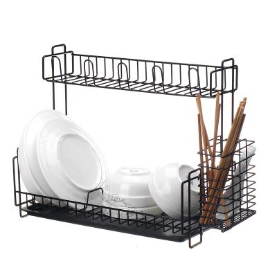 China Lightweight And Stable China Dish Drying Rack 2 Tier Stainless Steel Large Dish Drainer Easy Install Metal Dish Dryer Kitchen Sink Shelf Storage Rack for sale