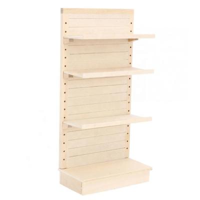 Cina 4 Tier Packing Flatbed Wooden Supermarket Shelves Wooden Display Floor Fresh Food Market Fruit Rack in vendita