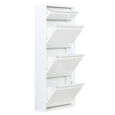 Cina Modern Multi-Tiered Metal Shoe Rack Shoe Rack Shoe Store Furniture Storage Organizer with Extra Top Drawer for Accessories, White in vendita