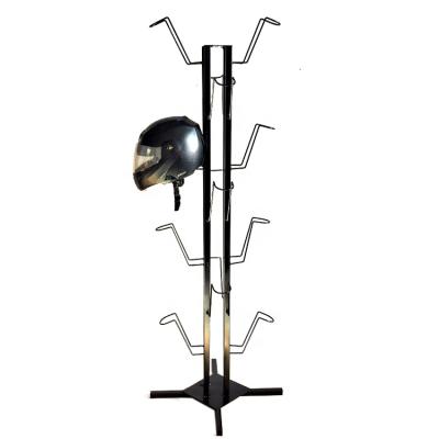 China Steel Helmets, Durable Freestanding Metal Motorcycle Helmet Display Rack 18 Capacity Black Te koop