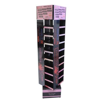 中国 9 Tiers High Quality Durable Rotating Metal Floor Standing Nail Polish Cosmetic Display Racks 販売のため