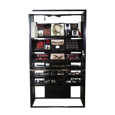 中国 Display Different Kinds Of Top Grade Customized Cosmetic Metal Floor Display Stand Cosmetic Display Cabinet 販売のため