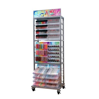 中国 High Quality Metal Large Capacity Nail Polish Display Floor Rack 販売のため