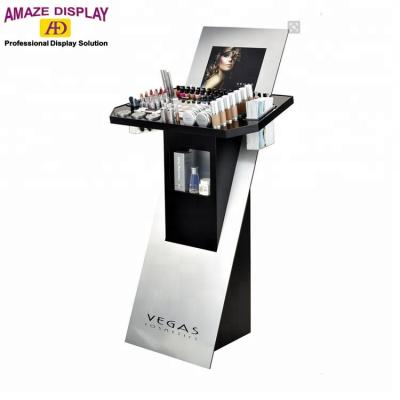 China Fashionable Factory and Luxury Makeup Exhibit Metal Retail Customized Elegant Advertising Cosmetic Display Stand zu verkaufen