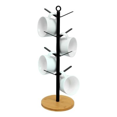 China Durable Rack Holder Home Storage Drying Cup Hangs Display Rack Universal Metal Tree Shape Cup Coffee Mugs Stand With 8 Hooks for sale