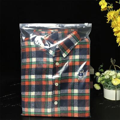 China Recyclable High Quality Biodegradable Printed Zipper Garment Shirt Packaging Transparent Zip Lock Plastic Bags for sale