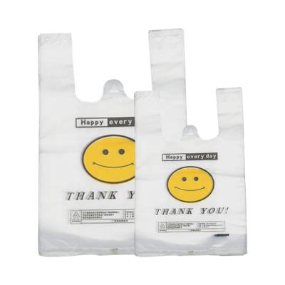 China Fully Degradable Material Supermarket Special Packaging Plastic Bag Recyclable Customized Single Layer Smiley Bag for sale