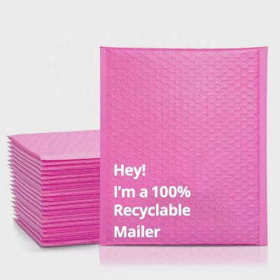 China OEM Recyclable and Biodegradable Custom Recyclable and Biodegradable Custom Poly Foam Filled Waterproof and Strong Envelope Pink Bubble Mailing Envelope Sealing Bag Mailing Envelope for sale