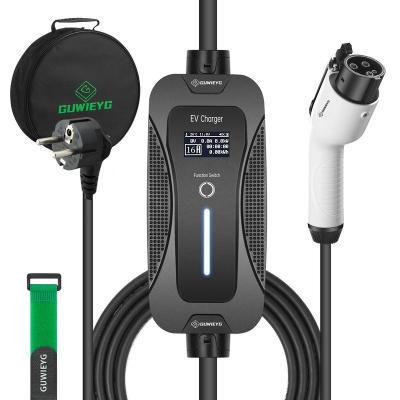 China GUWIEYG EV Charger Type 1 8/10/13/16A EVSE Cable EU Plug Portable Charging Controller Wallbox for Electric Car Type 1 EV Charger ZL TYPE 1 SCHUKO 16A 1P CHARGER for sale