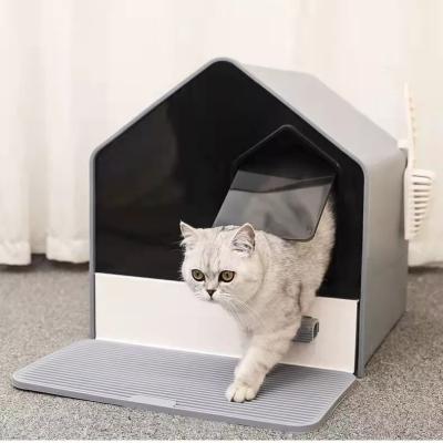 China New Large Space Cat Toilet Box Luxury Large Storage Drawer Durable Style Stocked Cat Litter Box Pet Toilet for sale