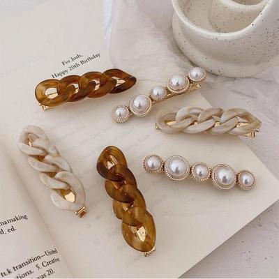 China New Trendy Handmade Chain Hair Clips Barrettes Gold Color Long Hair Clips Korean Girls Fashion Hairpin Hair Accessories Gifts For Women for sale