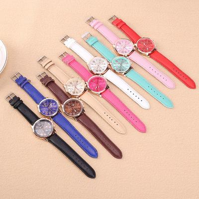 China New Geneva 2021 FASHIONABLE double layer belt quartz student Fashion Trend Watch strap part for unisex for sale