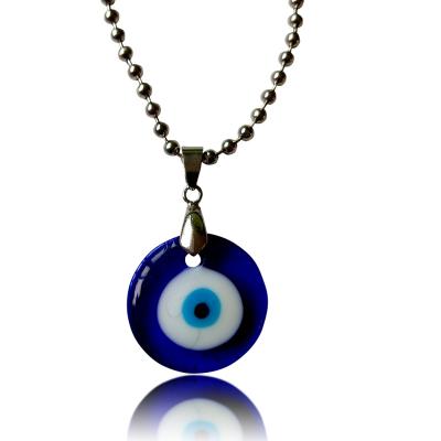 China 2.5CM Evil Series Resin Beaded Chain Necklace Eyes Pendant Lead White Blue Nickel Free Turkey Eyes Necklace For Women Head Decoration for sale