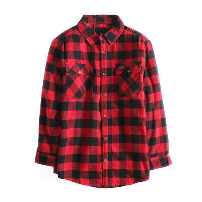 China 2021 New Design Men's Aplet Breathable Plaid Flannel Oversized Long Sleeve Aplet Casual Checked Shirt for sale