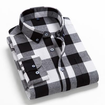 China 2021 New Spring Autumn Plaid Shirt Men Cotton Long Sleeve Male Casual Shirt Breathable High Quality Men's Clothing for sale