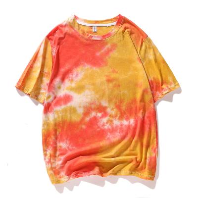 China 2021 hot sale Anti-wrinkle women plus size tie dye cotton quick dry T-shirt and short set for sale