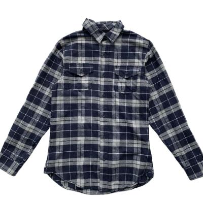 China Casual Breathable High Quality Custom Print Plus Size Long Sleeve Mens Plaid Shirts Cotton With Pocket for sale