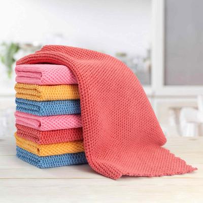 China Kitchen Low price house clean tools microfiber corn kernel dish towel cleaning cloth for sale