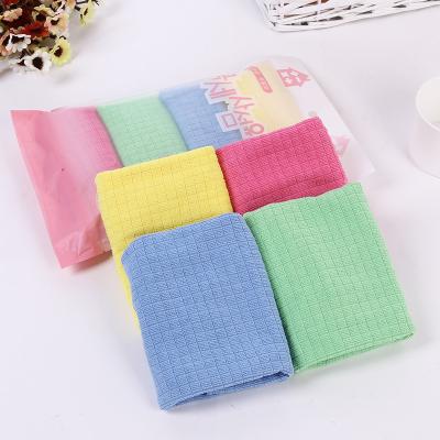 China Kitchen New microfiber kitchen dishcloth super absorbent small square lattice cleaning dishcloth for sale