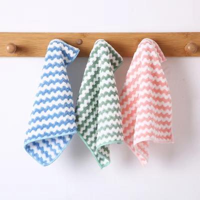 China Kitchen Hot selling cheap custom kitchen dishcloth microfiber water ripple clean cloth for sale