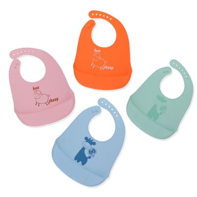 China Silicone High quality wholesale printable easy to clean silicon baby bibs easy to carry for sale