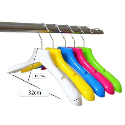 China Supplier Cheap Kids Durable Rated Colorful Non-slip Thin Recycle Flat Plastic Hangers For Kids Clothes for sale