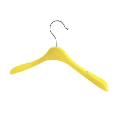 China Durable Customized Velvet Luxury Plastic Coat Hangers Non Slip Shoulder Notched Assembled Hanger For Kids for sale