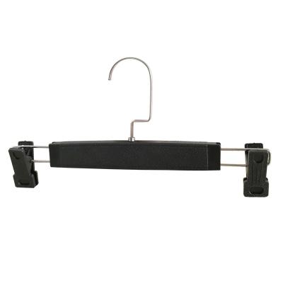 China From Durable Supplier Double Hanger PP Banyi Plastic Trouser Pants Hanger With Locking Bar Clips for sale