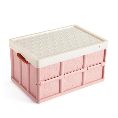 China Durable Wholesale Storage Folding Plastic Folding Logistic Box With Handle And Folding Wheels for sale