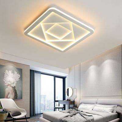 China Modern Certified AI LED Square Bedroom Smart Living Room Dining Room Acrylic Ceiling Lamp for sale