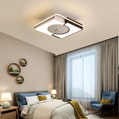 China Ultra-thin invisible fan fan lamp bedroom living room dining room ceiling fan integrated light modern mute invisible belt fan for sale