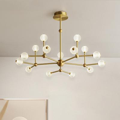 China Modern Decorate Modern Certified Copper Type Bracket Bedroom Living Room Dining Room Acrylic Chandelier for sale