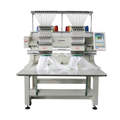 China Advertising company starter package with 2 heads embroidery machine embroidery software and polyester embroidery threads 50 rolls for sale