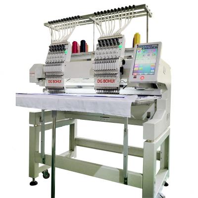 China Advertising company DG BOHUI main embroidery two CE certificated industrial embroidery machine supplier in China with good quality for sale