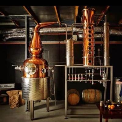 China Gin Stills Vodka Distiller Wine Brandy Whiskey Rum Copper Reflux Hotel Steam Column Distillation Equipment for Sale for sale