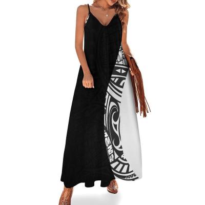 China Anti-Static Custom Clothing Women Plus Size Polynesian Island Design Sleeveless Tribal Sling Casual Dress Maxi Dress for sale