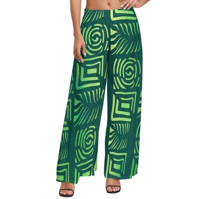 China Hot Sale Anti-Wrinkle Holiday Women Casual Wide Leg Pants Polynesian Samoan Samoan Tribal Print Pants Trousers for sale