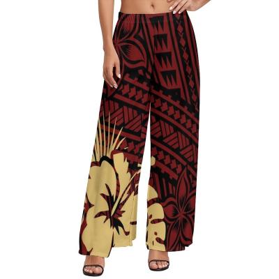 China Wholesale Custom Anti-wrinkle Women Loose Palazzo Pants Pants Polynesian Tribal Design Wide Leg Trousers for sale